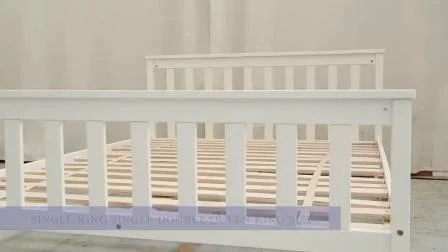 Cama infantil de diseño clásico, camas infantiles de madera maciza de pino para niños