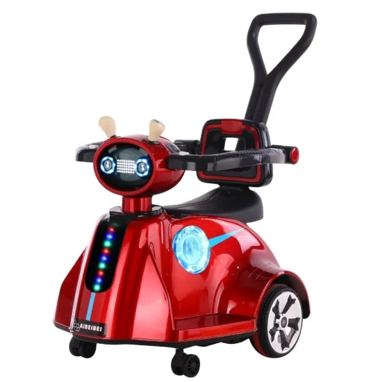 Los niños deslizan el coche barato colorido del columpio del bebé paseo en juguetes