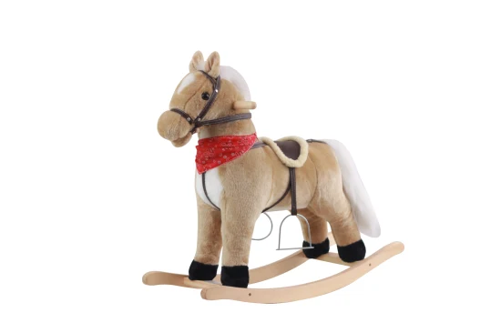 OEM ODM Whosale embroma los juguetes de madera de los caballos mecedores de la felpa del paseo del bebé de los niños