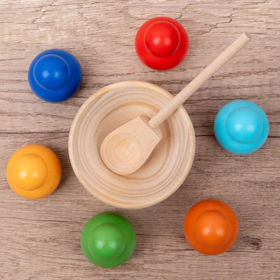 Bola y taza para colorear Montessori para niños, juguetes educativos de aprendizaje