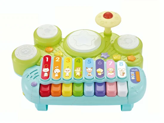 Tambor de mano de aprendizaje educativo temprano para niños, juguete eléctrico de plástico para niños, tambor Musical