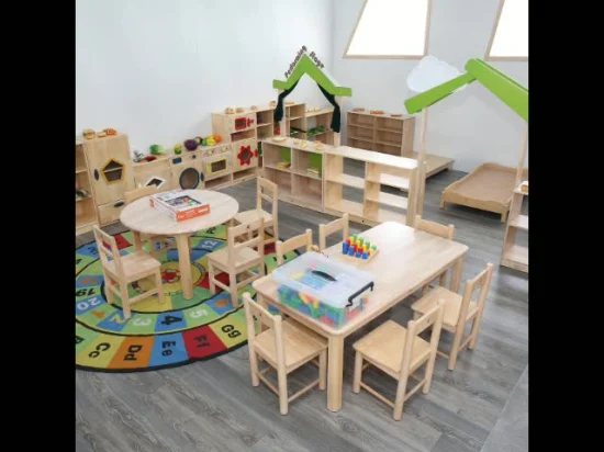 Muebles de guardería para niños, muebles de aula de guardería, pila de madera moderna para estudiantes